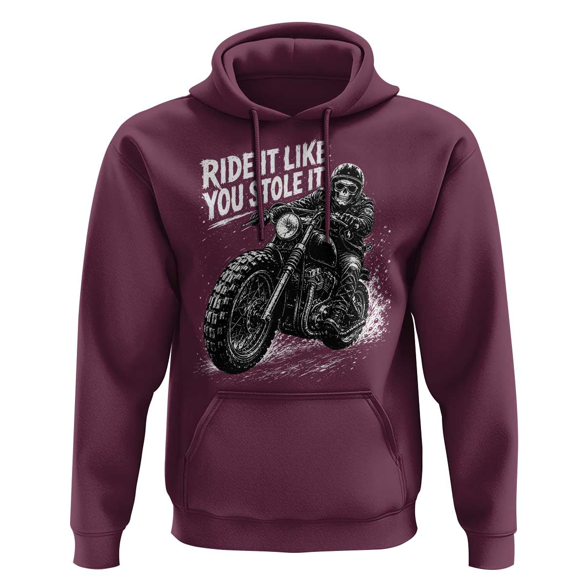 Ride It Like You Stole It Skeleton Rider Vintage Motorcycle Graphic Hoodie Biker Enthusiasts