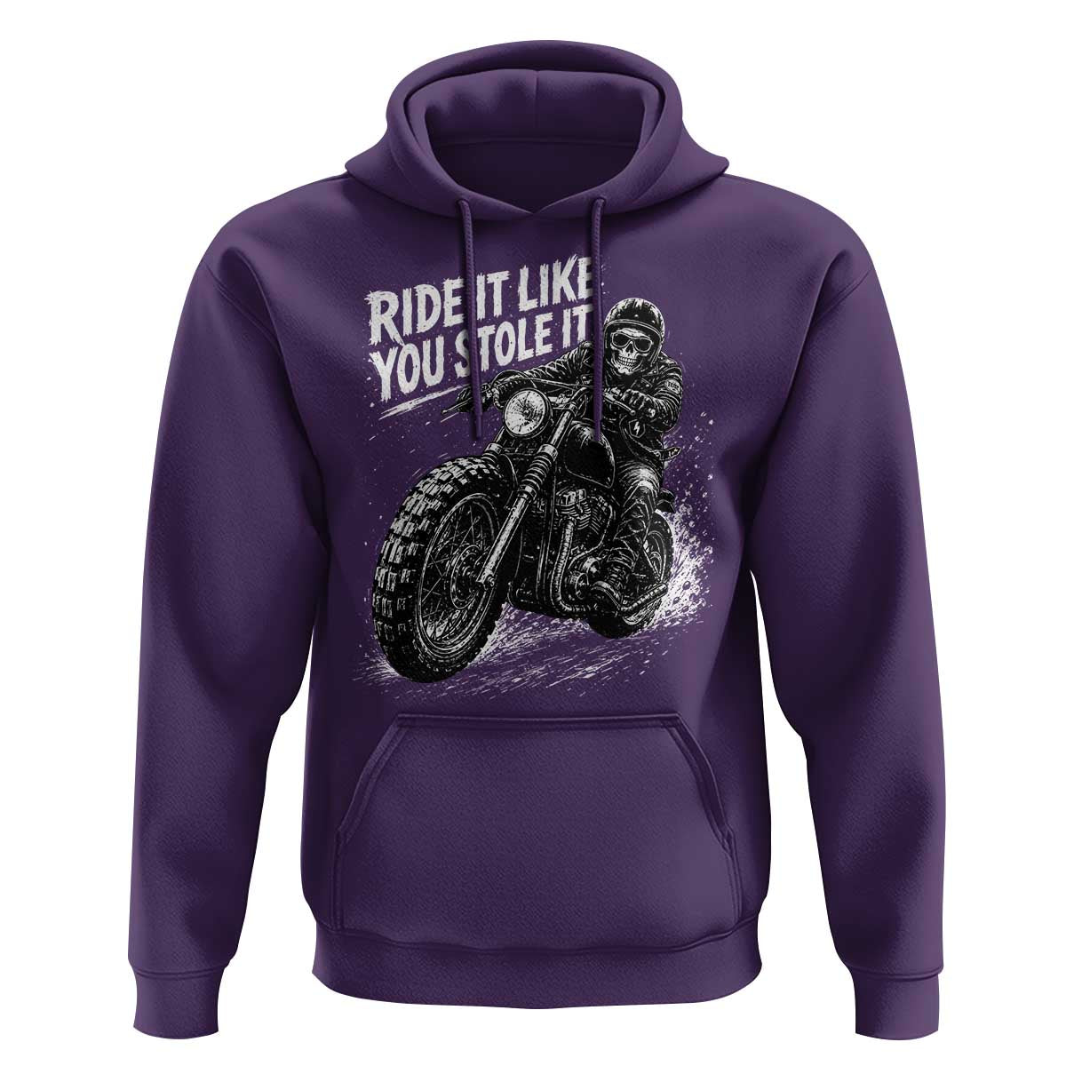 Ride It Like You Stole It Skeleton Rider Vintage Motorcycle Graphic Hoodie Biker Enthusiasts