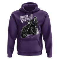Ride It Like You Stole It Skeleton Rider Vintage Motorcycle Graphic Hoodie Biker Enthusiasts