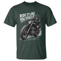 Ride It Like You Stole It Skeleton Rider Vintage Motorcycle Graphic T Shirt Biker Enthusiasts