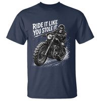 Ride It Like You Stole It Skeleton Rider Vintage Motorcycle Graphic T Shirt Biker Enthusiasts