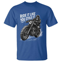 Ride It Like You Stole It Skeleton Rider Vintage Motorcycle Graphic T Shirt Biker Enthusiasts