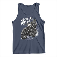 Ride It Like You Stole It Skeleton Rider Vintage Motorcycle Graphic Tank Top Biker Enthusiasts