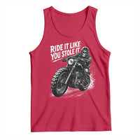 Ride It Like You Stole It Skeleton Rider Vintage Motorcycle Graphic Tank Top Biker Enthusiasts