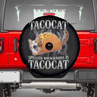 Tacocat Spelled Backwards Is Tacocat Spare Tire Cover Funny Cat Gift 90s Bootleg - Wonder Print Shop