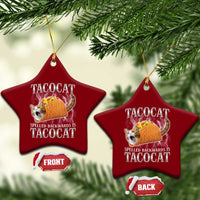 Tacocat Spelled Backwards Is Tacocat Ceramic Ornament Funny Cat Gift 90s Bootleg - Wonder Print Shop