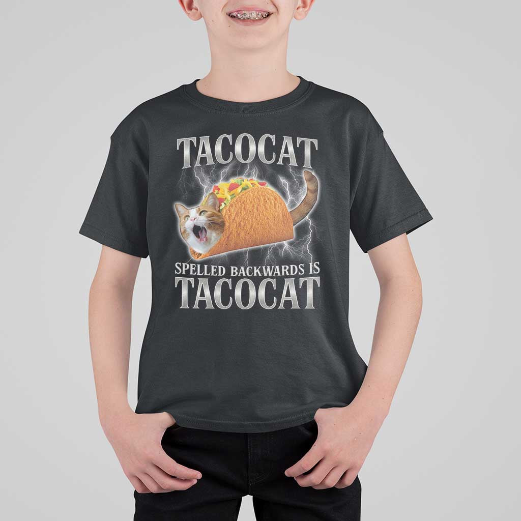Tacocat Spelled Backwards Is Tacocat T Shirt For Kid Funny Cat Gift 90s Bootleg - Wonder Print Shop