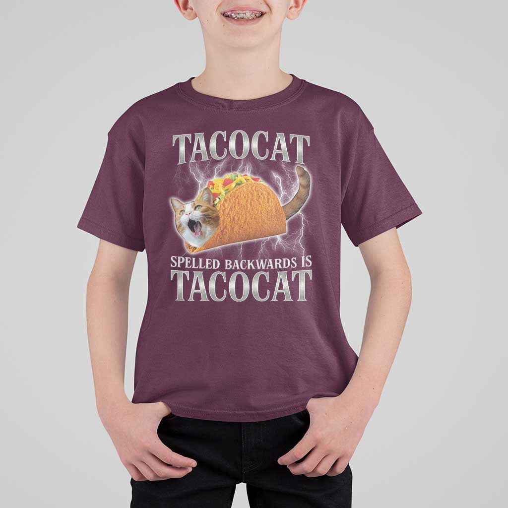 Tacocat Spelled Backwards Is Tacocat T Shirt For Kid Funny Cat Gift 90s Bootleg - Wonder Print Shop