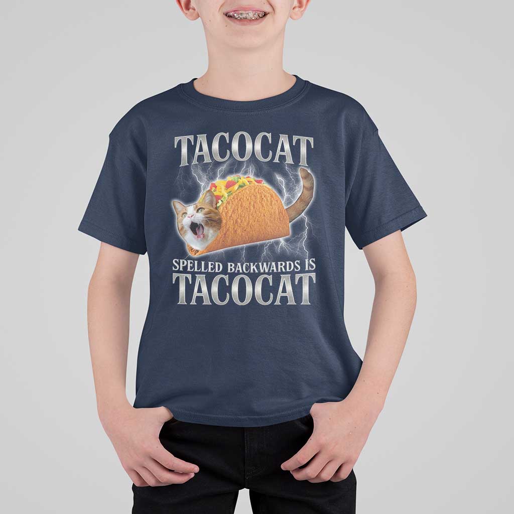 Tacocat Spelled Backwards Is Tacocat T Shirt For Kid Funny Cat Gift 90s Bootleg - Wonder Print Shop