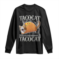 Tacocat Spelled Backwards Is Tacocat Long Sleeve Shirt Funny Cat Gift 90s Bootleg - Wonder Print Shop