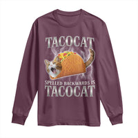 Tacocat Spelled Backwards Is Tacocat Long Sleeve Shirt Funny Cat Gift 90s Bootleg - Wonder Print Shop
