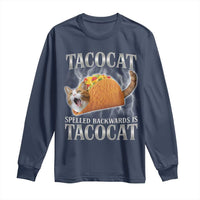 Tacocat Spelled Backwards Is Tacocat Long Sleeve Shirt Funny Cat Gift 90s Bootleg - Wonder Print Shop