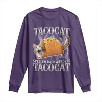 Tacocat Spelled Backwards Is Tacocat Long Sleeve Shirt Funny Cat Gift 90s Bootleg - Wonder Print Shop