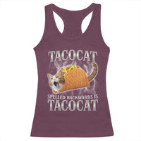 Tacocat Spelled Backwards Is Tacocat Racerback Tank Top Funny Cat Gift 90s Bootleg - Wonder Print Shop
