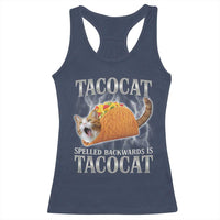 Tacocat Spelled Backwards Is Tacocat Racerback Tank Top Funny Cat Gift 90s Bootleg - Wonder Print Shop