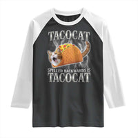 Tacocat Spelled Backwards Is Tacocat Raglan Shirt Funny Cat Gift 90s Bootleg - Wonder Print Shop