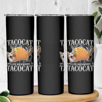 Tacocat Spelled Backwards Is Tacocat Skinny Tumbler Funny Cat Gift 90s Bootleg - Wonder Print Shop