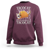 Tacocat Spelled Backwards Is Tacocat Sweatshirt Funny Cat Gift 90s Bootleg - Wonder Print Shop
