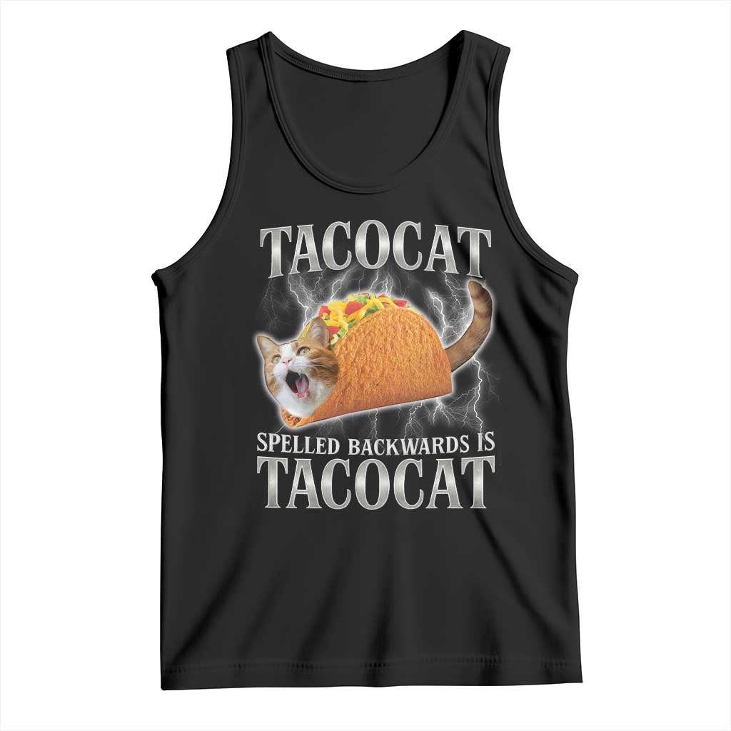 Tacocat Spelled Backwards Is Tacocat Tank Top Funny Cat Gift 90s Bootleg - Wonder Print Shop