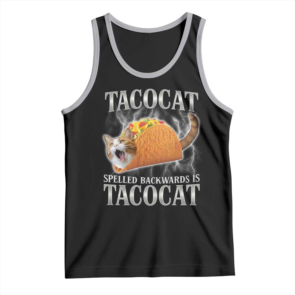 Tacocat Spelled Backwards Is Tacocat Tank Top Funny Cat Gift 90s Bootleg - Wonder Print Shop