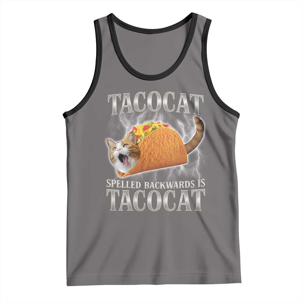 Tacocat Spelled Backwards Is Tacocat Tank Top Funny Cat Gift 90s Bootleg - Wonder Print Shop