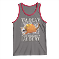 Tacocat Spelled Backwards Is Tacocat Tank Top Funny Cat Gift 90s Bootleg - Wonder Print Shop