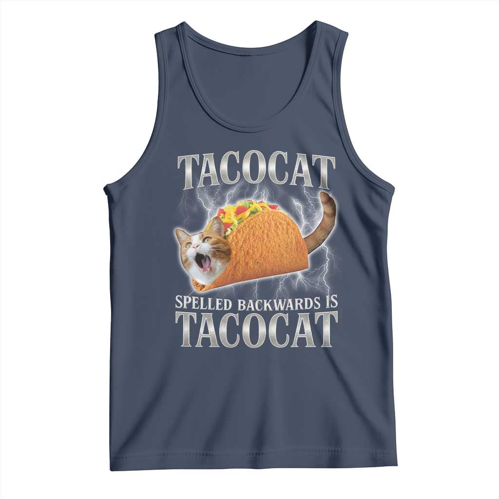 Tacocat Spelled Backwards Is Tacocat Tank Top Funny Cat Gift 90s Bootleg - Wonder Print Shop