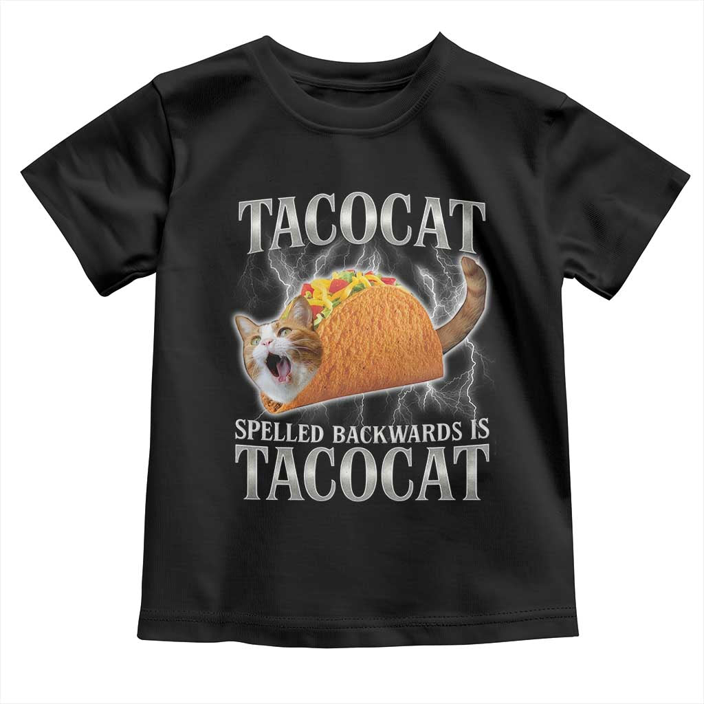 Tacocat Spelled Backwards Is Tacocat Toddler T Shirt Funny Cat Gift 90s Bootleg - Wonder Print Shop