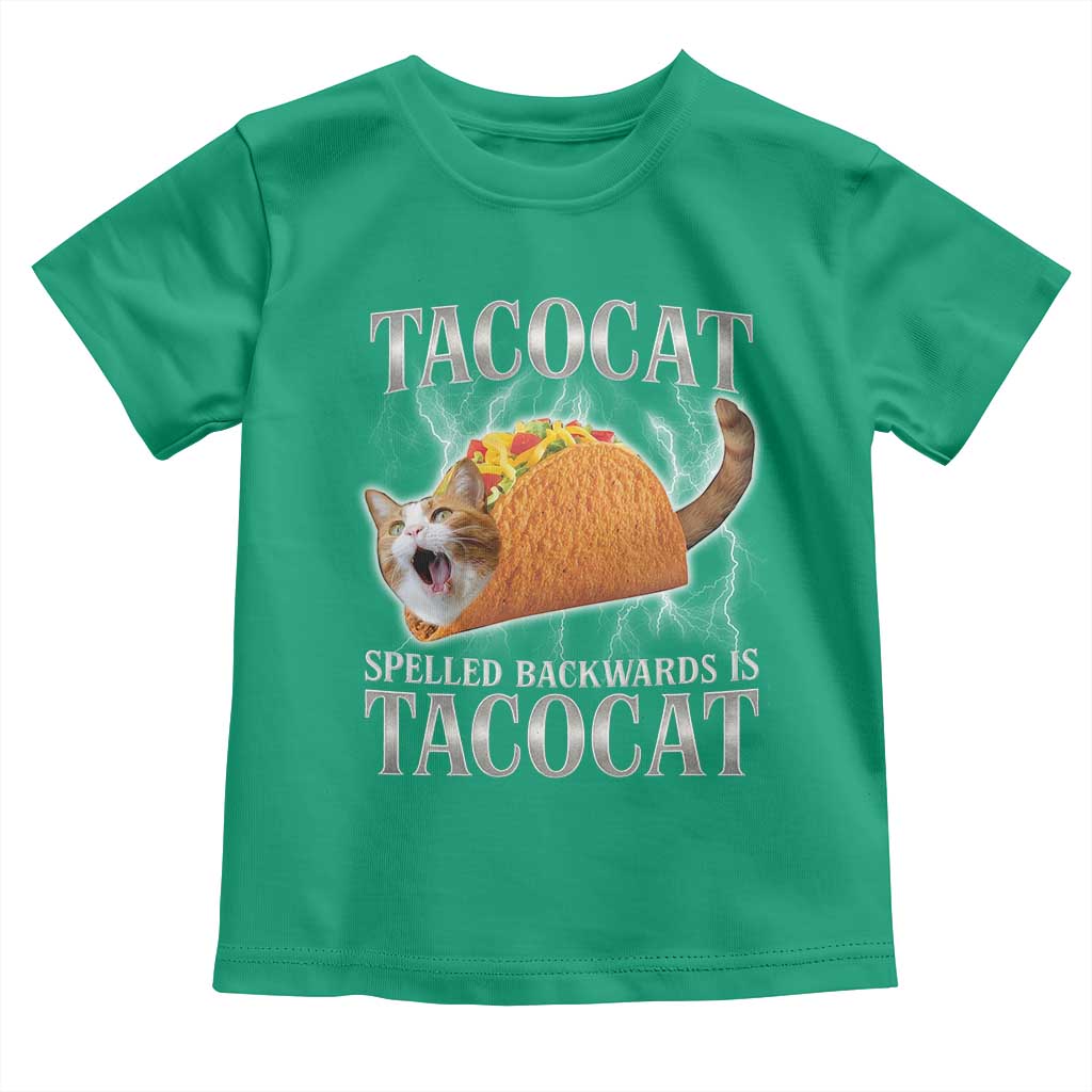 Tacocat Spelled Backwards Is Tacocat Toddler T Shirt Funny Cat Gift 90s Bootleg - Wonder Print Shop
