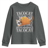 Tacocat Spelled Backwards Is Tacocat Youth Sweatshirt Funny Cat Gift 90s Bootleg - Wonder Print Shop