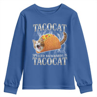 Tacocat Spelled Backwards Is Tacocat Youth Sweatshirt Funny Cat Gift 90s Bootleg - Wonder Print Shop