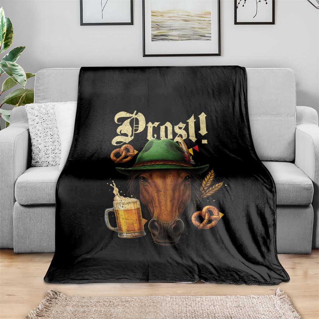 Oktoberfest Horse Throw Blanket German Octoberfest Beer Prost Drinking - Wonder Print Shop