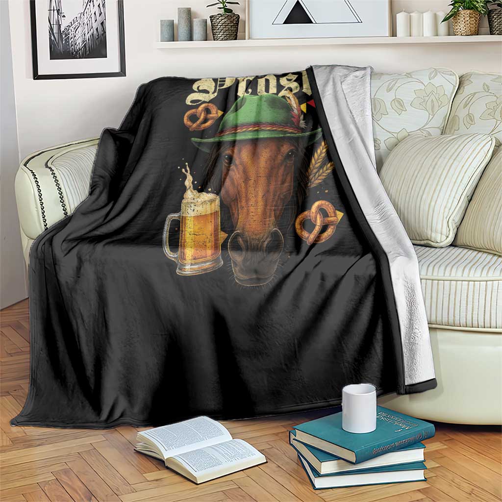 Oktoberfest Horse Throw Blanket German Octoberfest Beer Prost Drinking - Wonder Print Shop