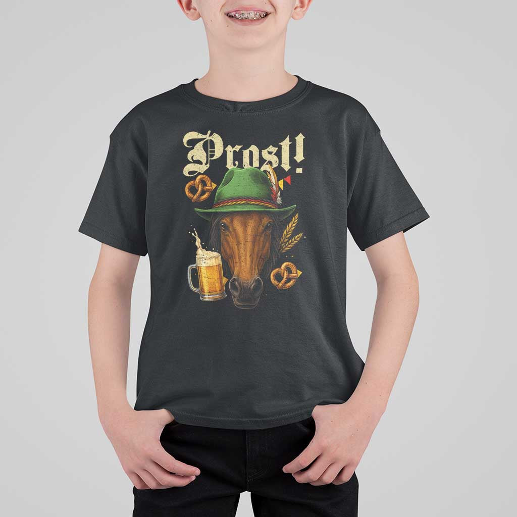 Oktoberfest Horse T Shirt For Kid German Octoberfest Beer Prost Drinking - Wonder Print Shop