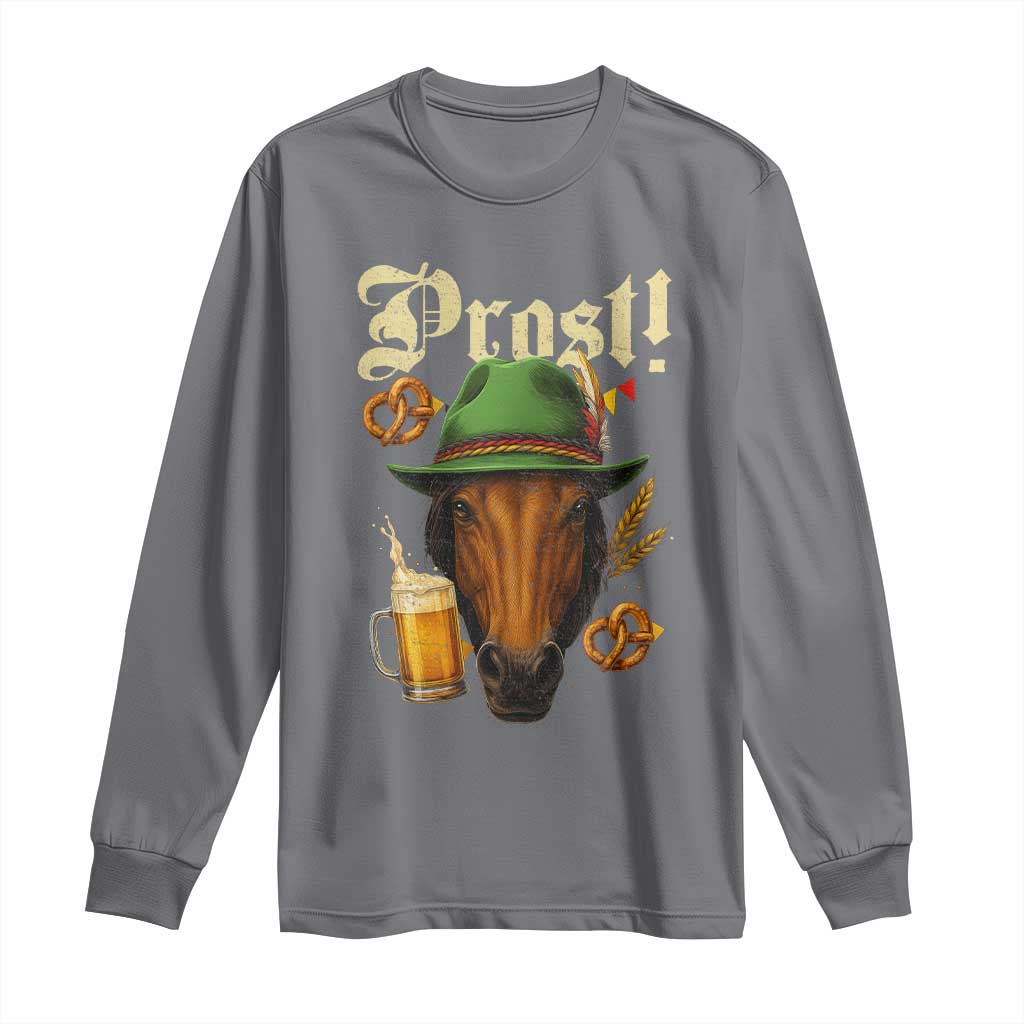 Oktoberfest Horse Long Sleeve Shirt German Octoberfest Beer Prost Drinking - Wonder Print Shop