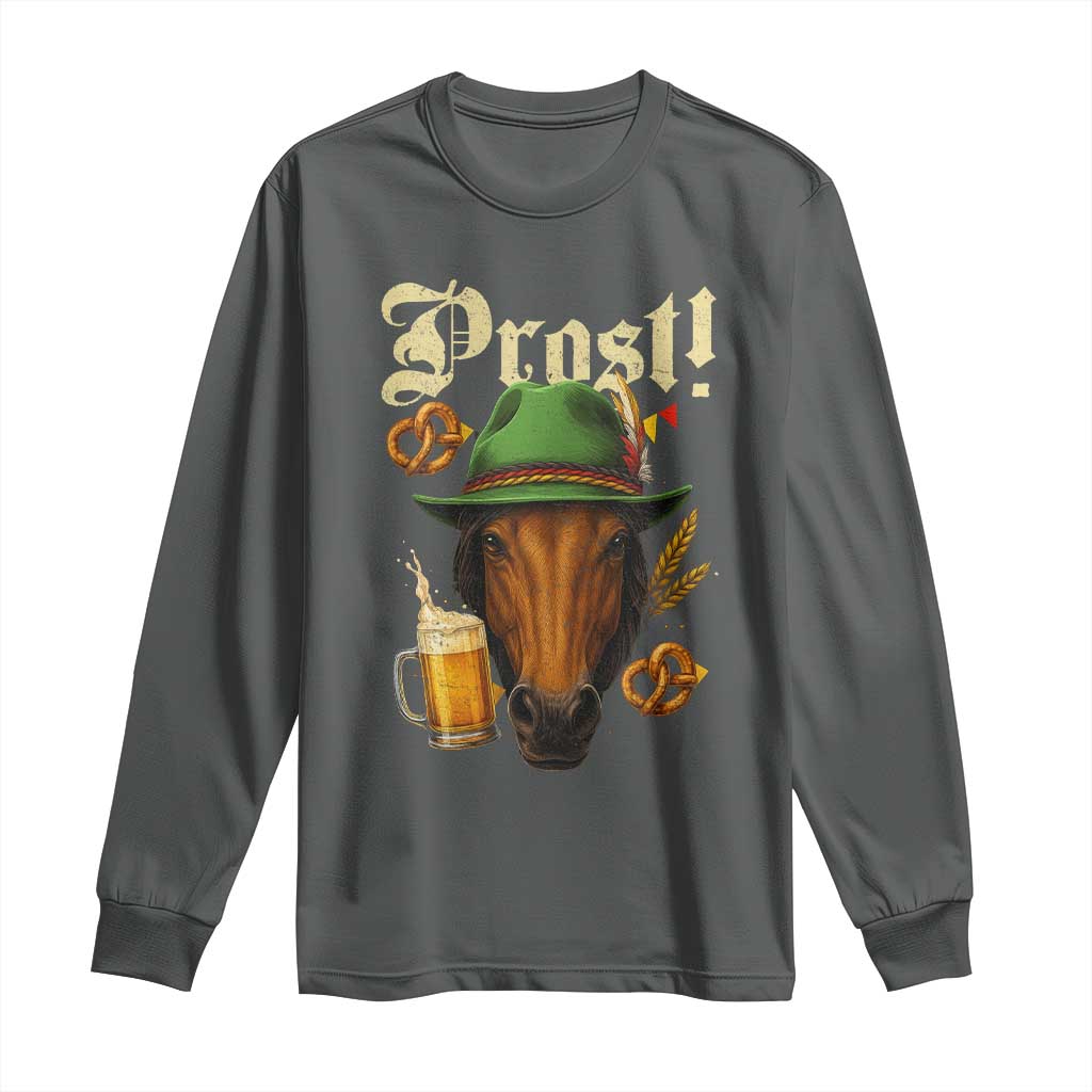 Oktoberfest Horse Long Sleeve Shirt German Octoberfest Beer Prost Drinking - Wonder Print Shop