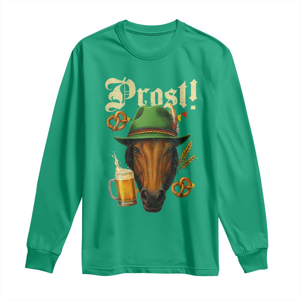 Oktoberfest Horse Long Sleeve Shirt German Octoberfest Beer Prost Drinking - Wonder Print Shop
