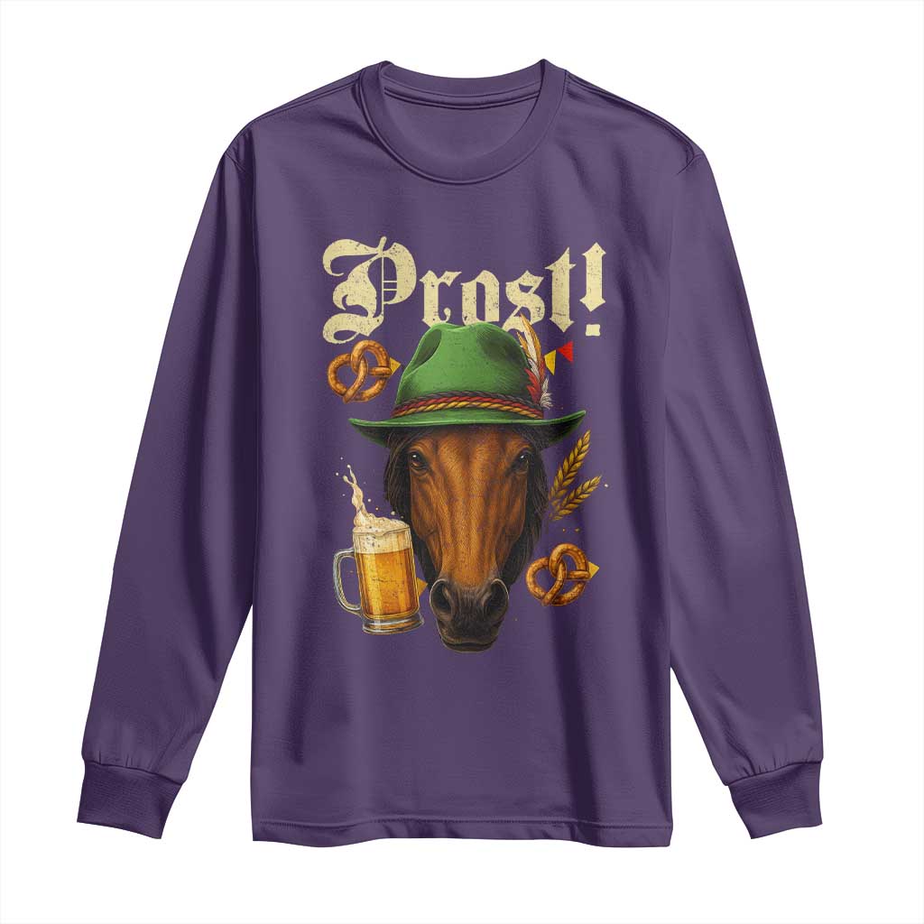 Oktoberfest Horse Long Sleeve Shirt German Octoberfest Beer Prost Drinking - Wonder Print Shop
