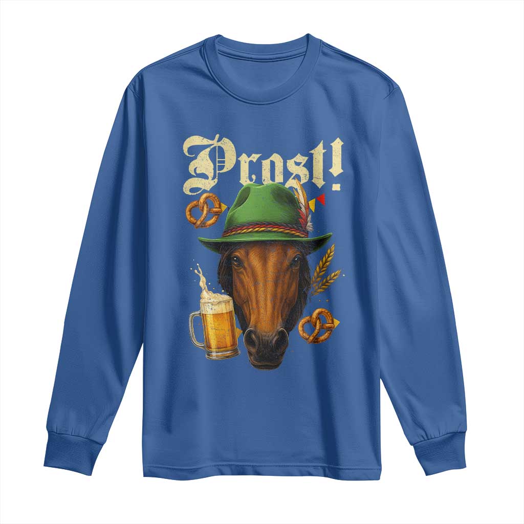 Oktoberfest Horse Long Sleeve Shirt German Octoberfest Beer Prost Drinking - Wonder Print Shop