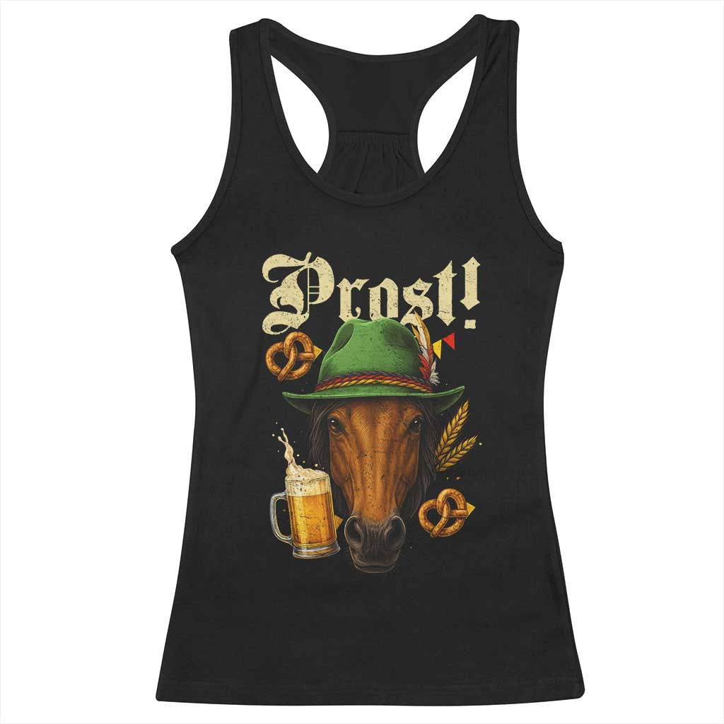 Oktoberfest Horse Racerback Tank Top German Octoberfest Beer Prost Drinking - Wonder Print Shop