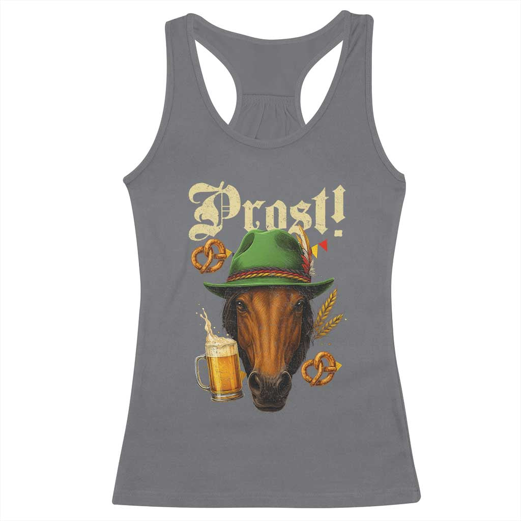 Oktoberfest Horse Racerback Tank Top German Octoberfest Beer Prost Drinking - Wonder Print Shop