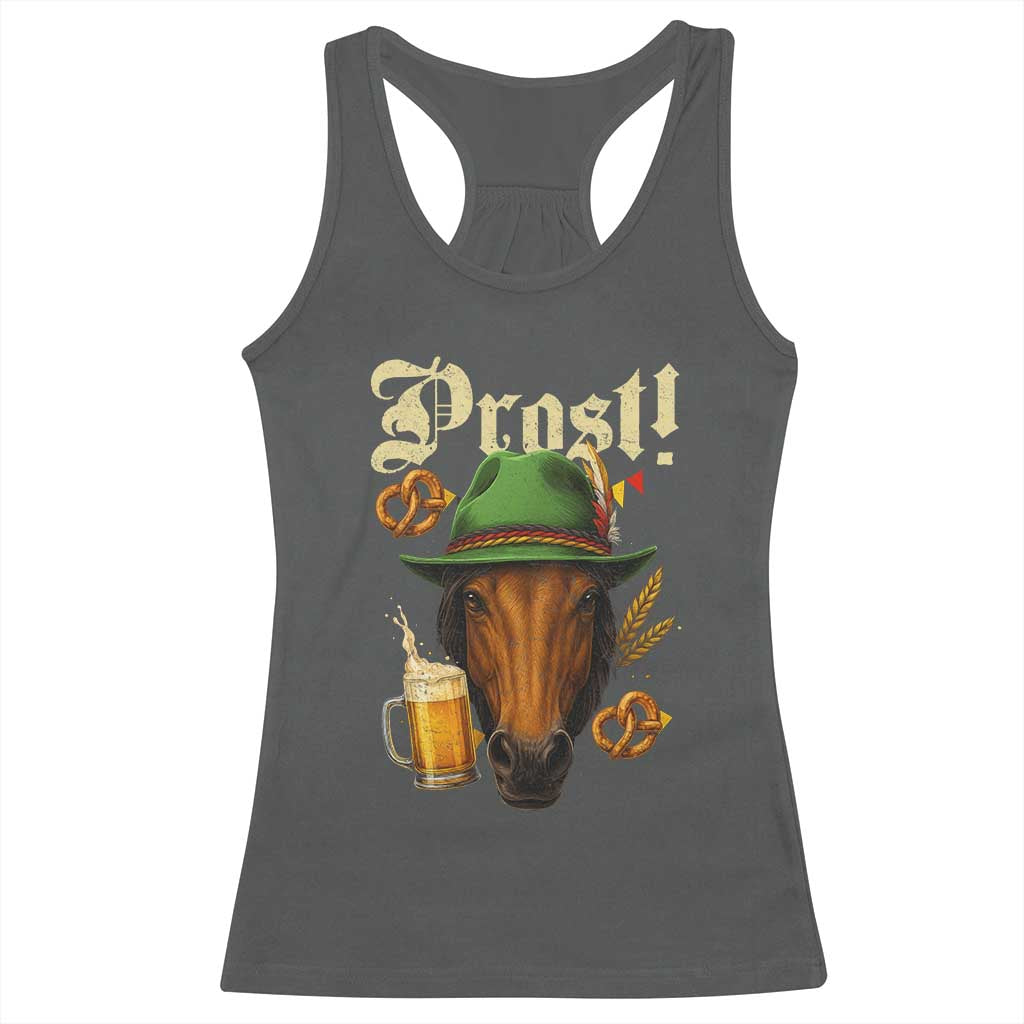 Oktoberfest Horse Racerback Tank Top German Octoberfest Beer Prost Drinking - Wonder Print Shop