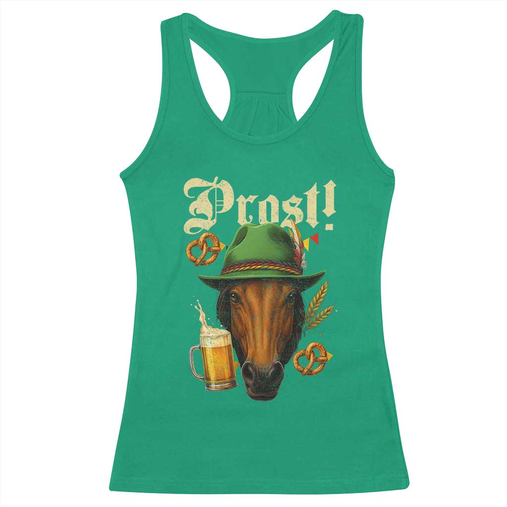 Oktoberfest Horse Racerback Tank Top German Octoberfest Beer Prost Drinking - Wonder Print Shop