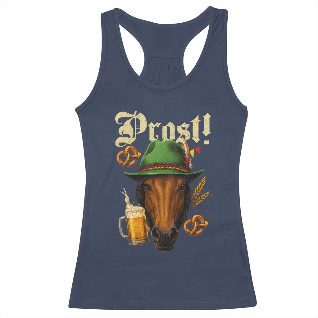 Oktoberfest Horse Racerback Tank Top German Octoberfest Beer Prost Drinking - Wonder Print Shop