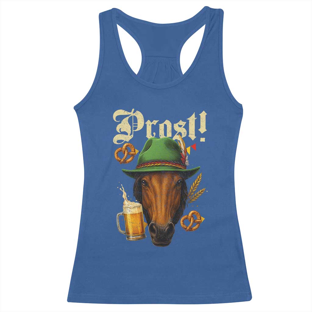 Oktoberfest Horse Racerback Tank Top German Octoberfest Beer Prost Drinking - Wonder Print Shop