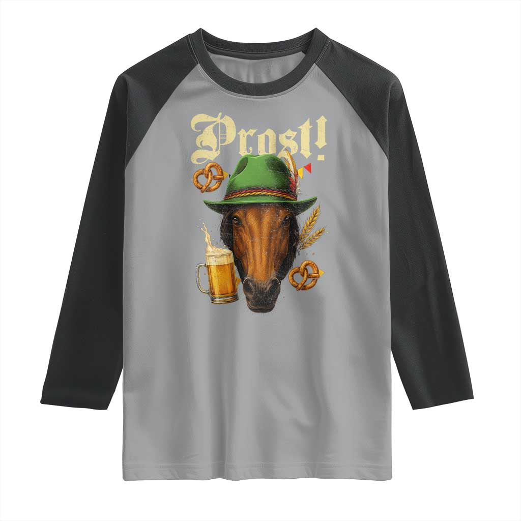 Oktoberfest Horse Raglan Shirt German Octoberfest Beer Prost Drinking - Wonder Print Shop