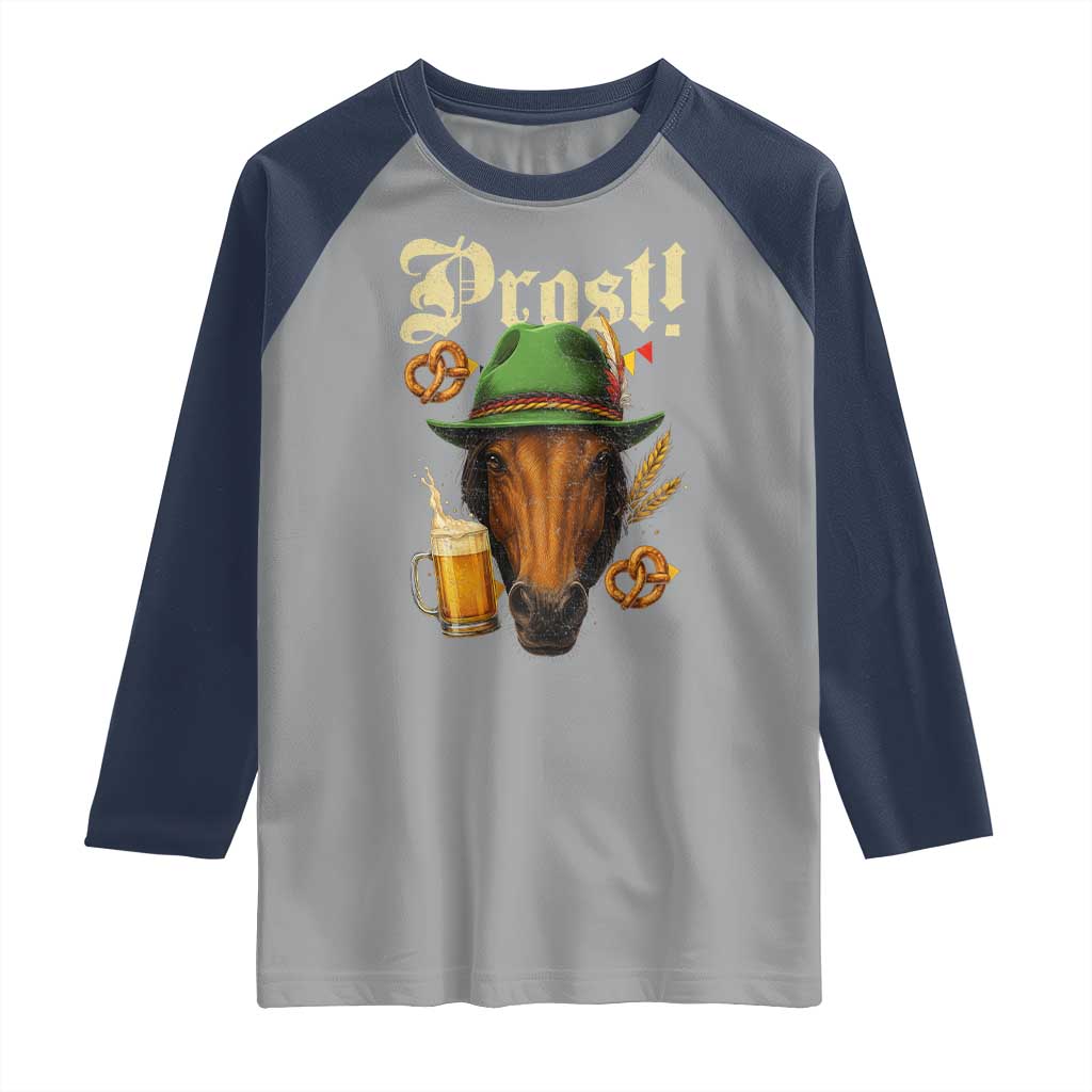 Oktoberfest Horse Raglan Shirt German Octoberfest Beer Prost Drinking - Wonder Print Shop
