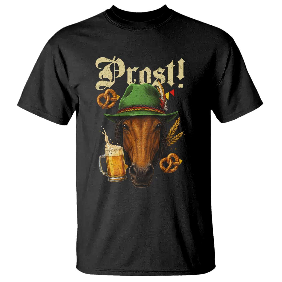 Oktoberfest Horse T Shirt German Octoberfest Beer Prost Drinking - Wonder Print Shop