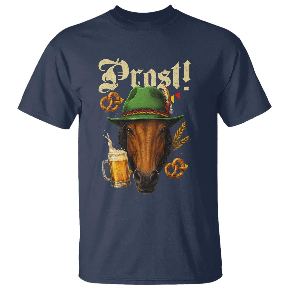 Oktoberfest Horse T Shirt German Octoberfest Beer Prost Drinking - Wonder Print Shop