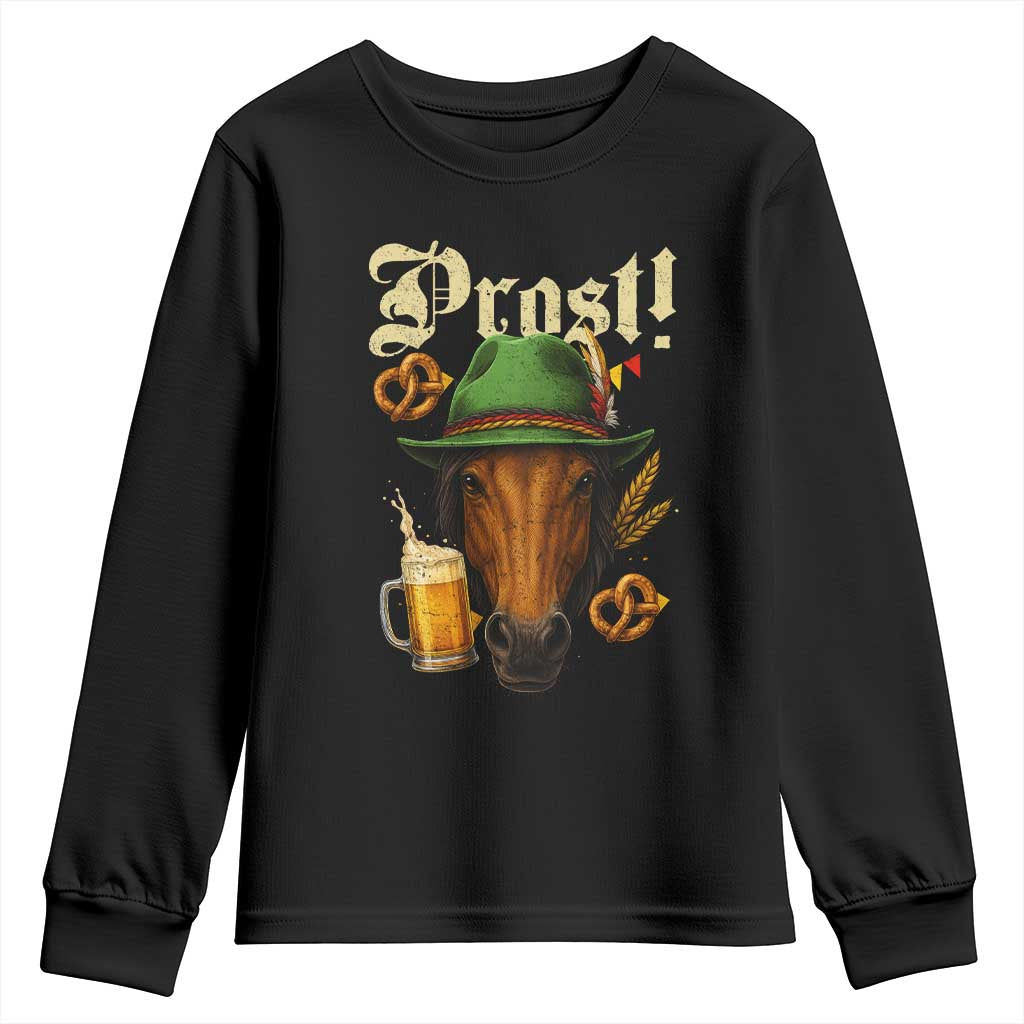 Oktoberfest Horse Youth Sweatshirt German Octoberfest Beer Prost Drinking - Wonder Print Shop